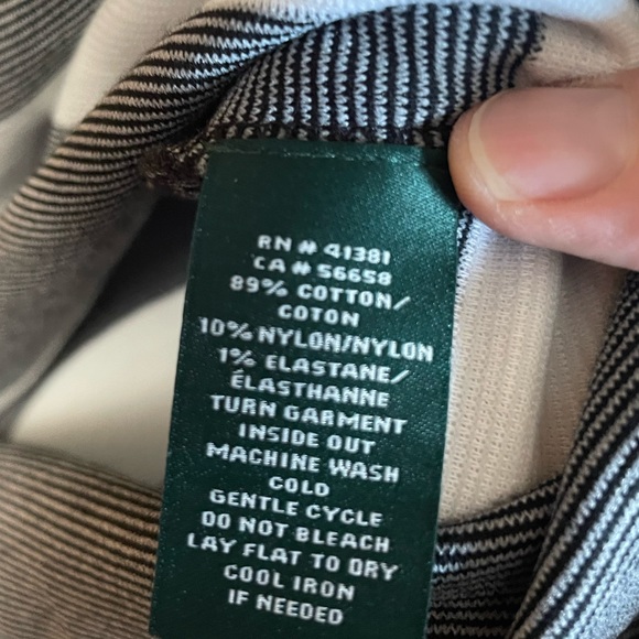 Ralph Lauren Black and White Striped Short Sleeve Top - Small - Picture 6 of 9